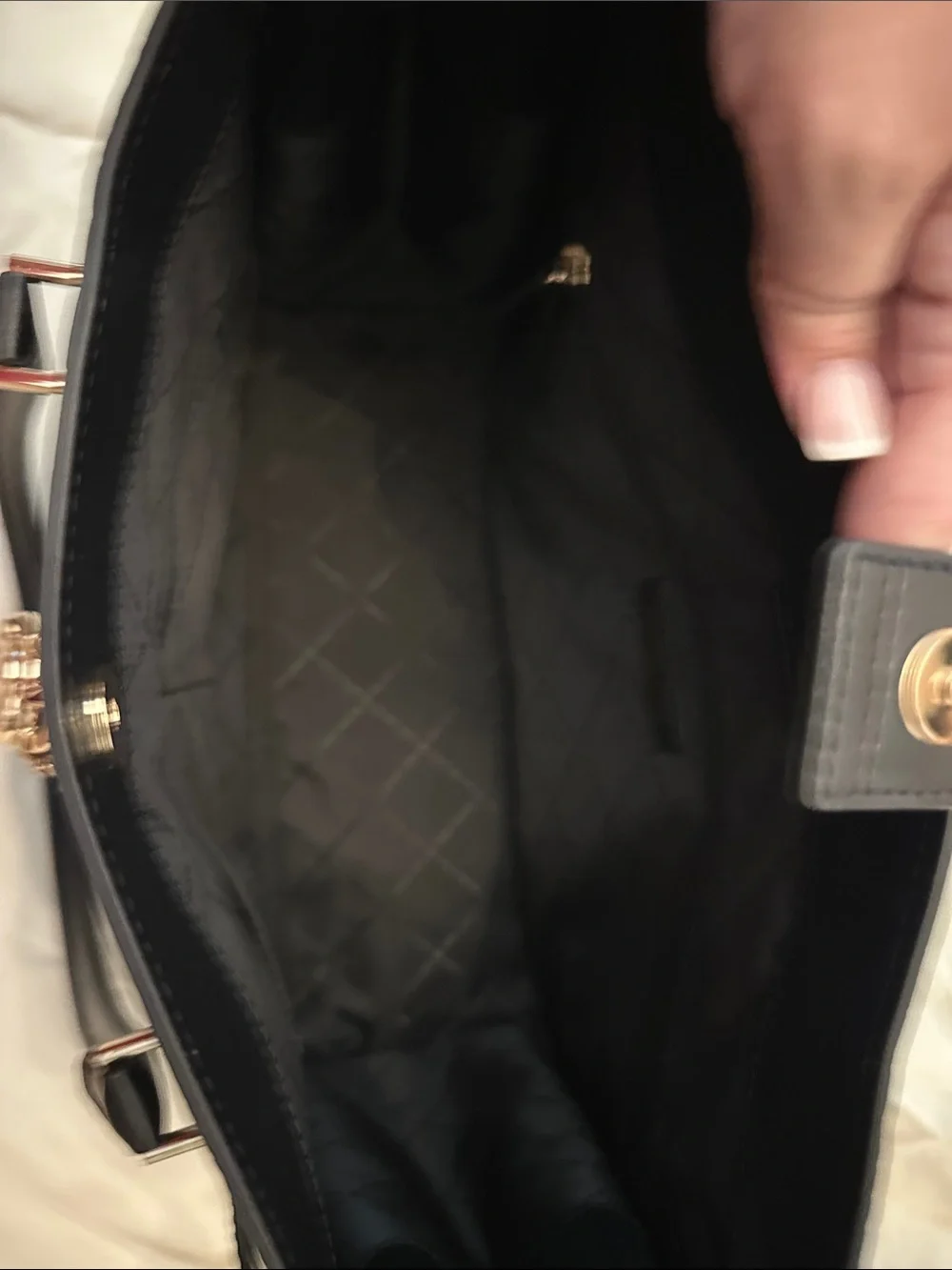 Michael Kors Black Satchel with Gold Charm Hardware
